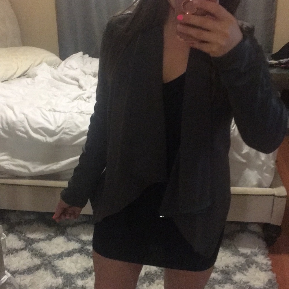 Leather /Material Drape Jacket - image 5